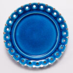 Blue glaze lace plate