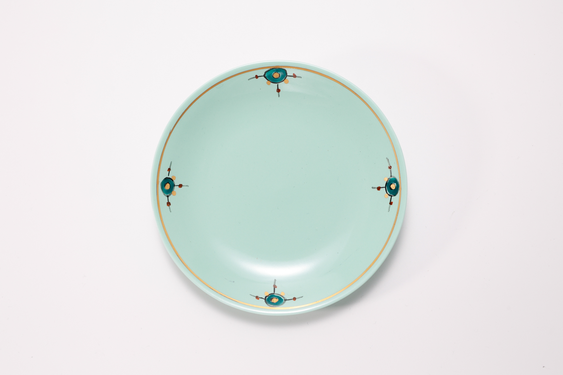 Persian overglaze cup and saucer - Green 2