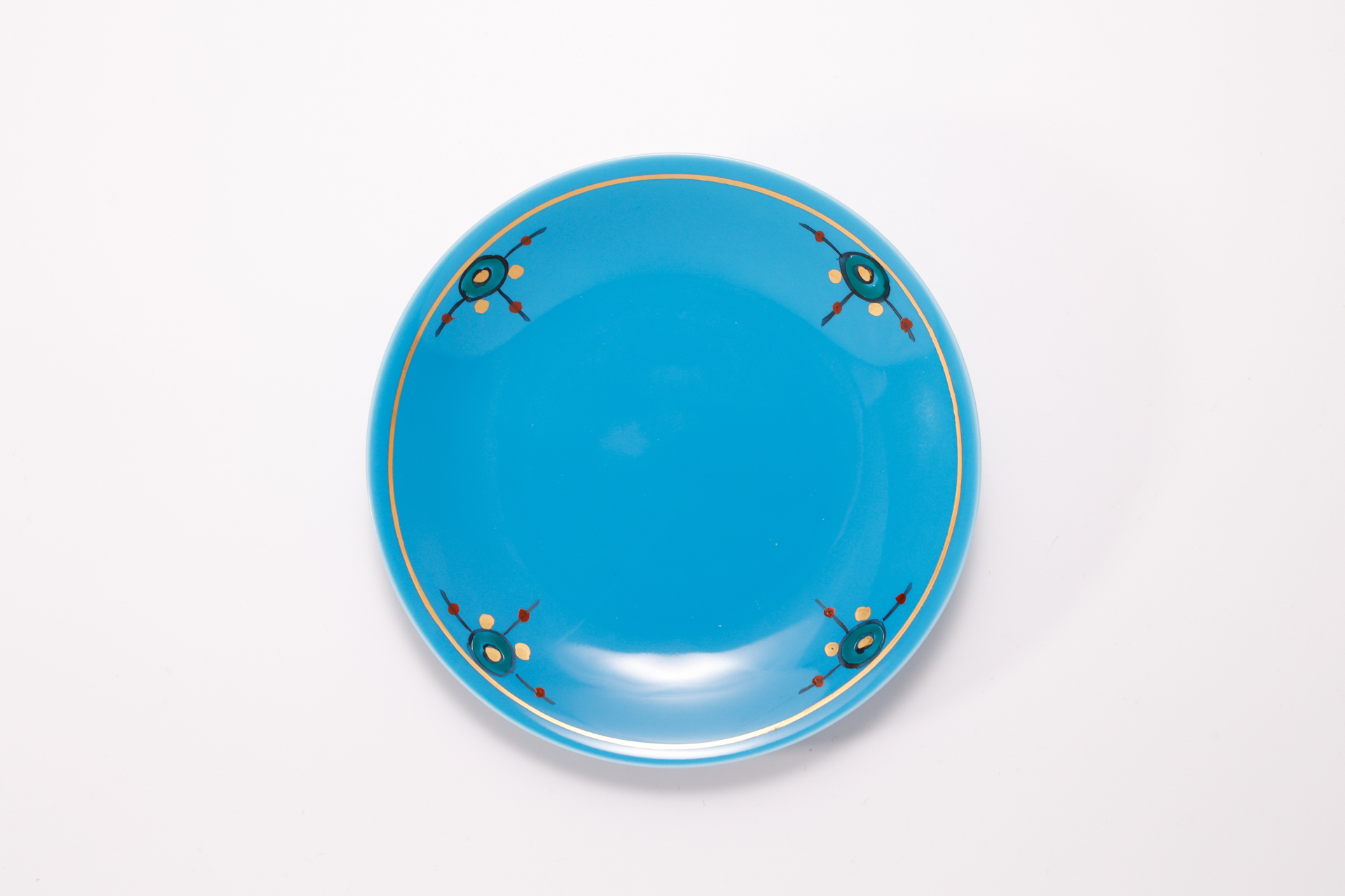 Persian overglaze cup & saucer - Turquoise Blue2